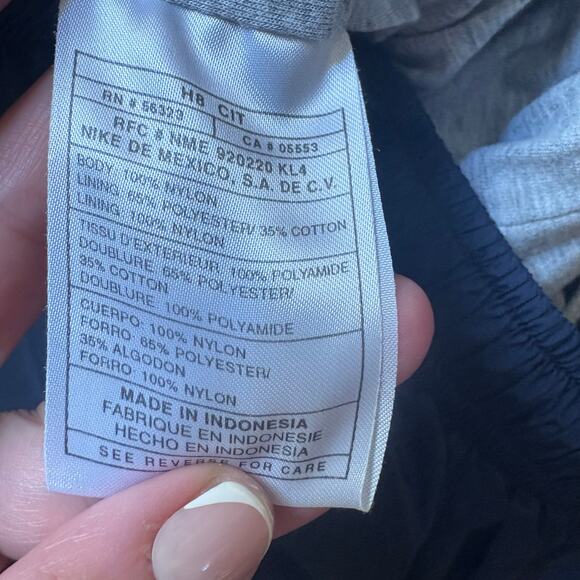 Nike y2k navy elastic waistband parachute windbreaker pants SIZE M - Picture 4 of 8